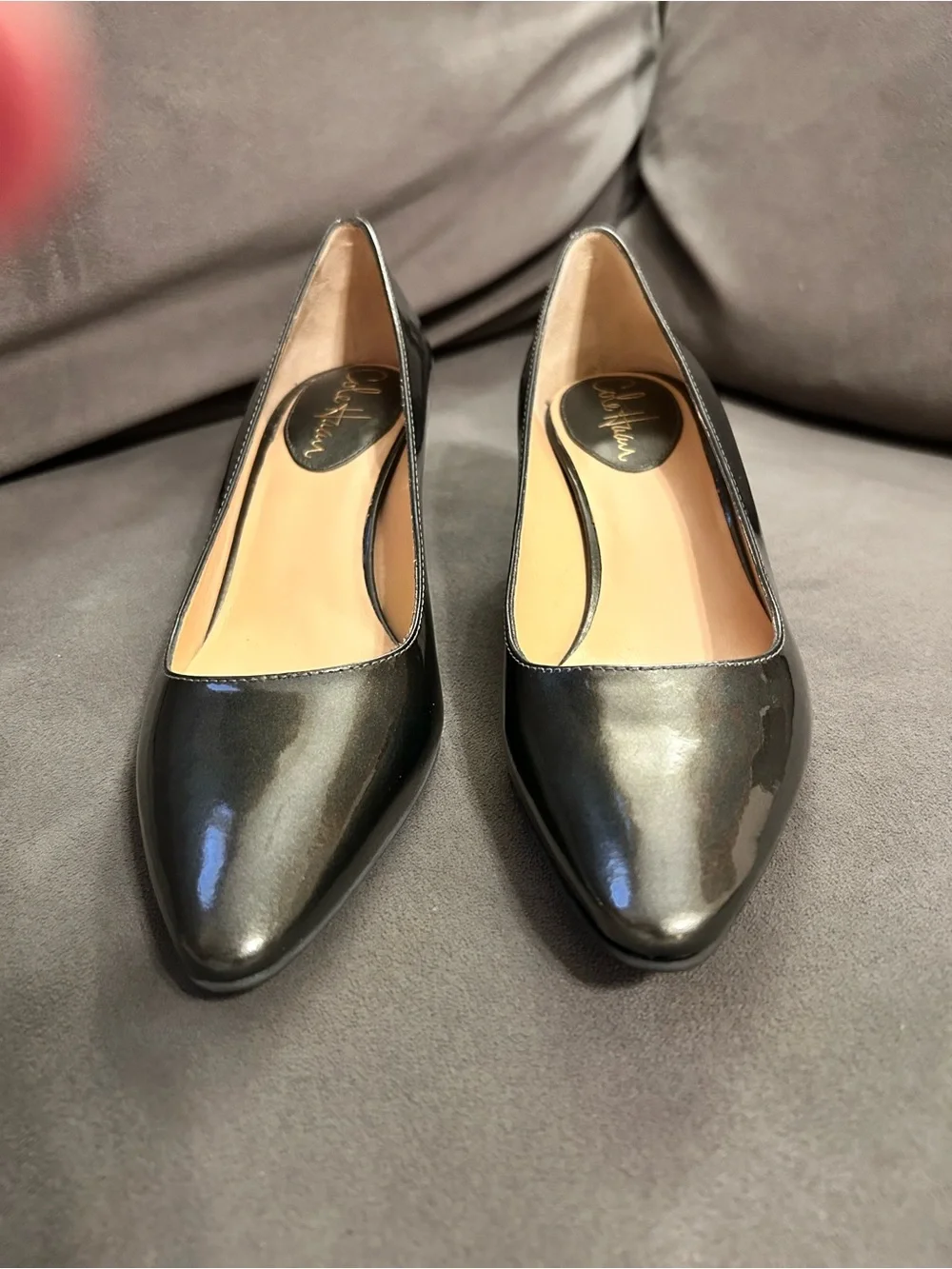 Cole Haan Miranda pumps metallic pewter finish, pointed toe size 6B